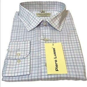 Piero Lusso Dress shirt white mens slim fit top Sz XL